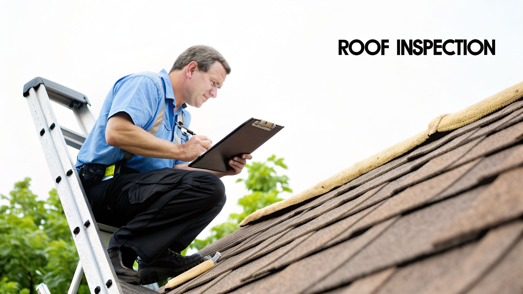 Storm damage roof inspection with documentation